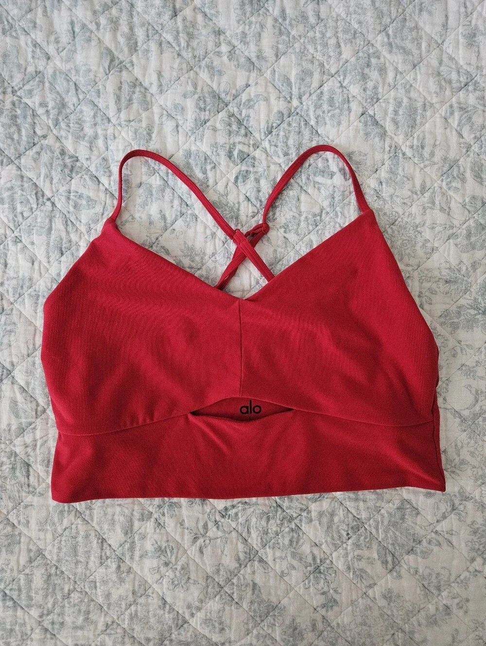 Alo Yoga Soft Highlight Bra Size Large Bold Red